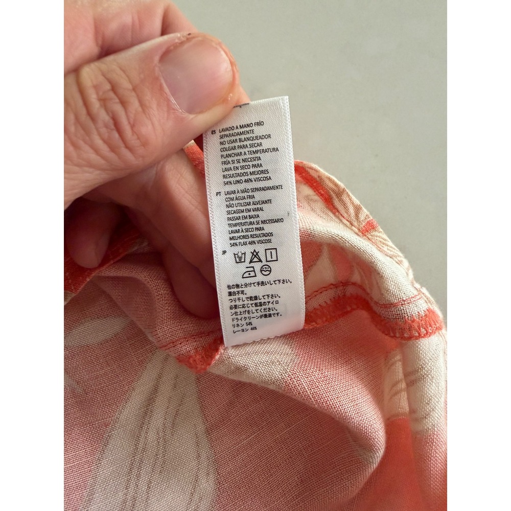 Amuse Society Coral Tropical Floral Linen Blend Wrap Dress AD04PMAL Womens Small - Picture 8 of 10
